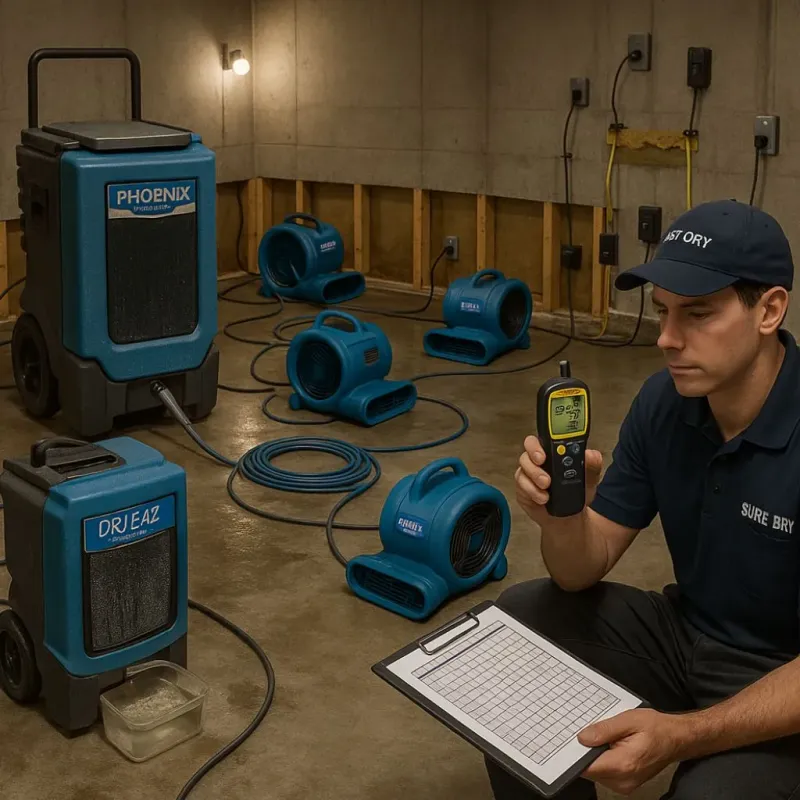 Structural Drying and Dehumidification process in Proctor, MN